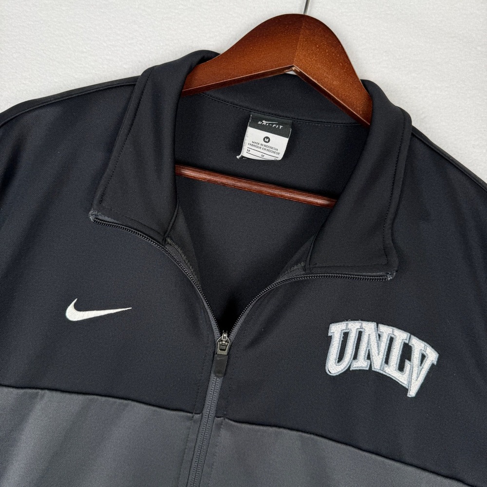 Nike UNLV‎ Rebels Dri-FIT Track Jacket Mens M Black Grey Red Zip Up Embroidered